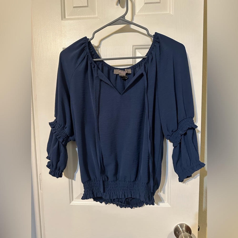 Small Olivia & Martin Navy Blue Blouse